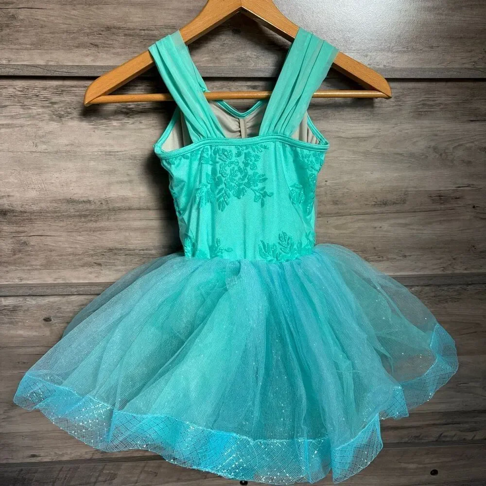 Weissman LC 13557 Turquoise Green Dance Costume Ballet Tutu Floral Mermaid
